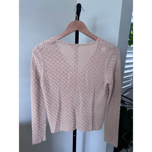 Charter Club Linen Blend Button Down Long Sleeve Blouse - Picture 2 of 3